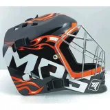 Florbalová helma MPS PRO FLAME - Black Orange Chrome · záber 2