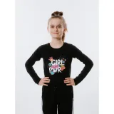 Dívčí tričko s dlouhým rukávem AUTHORITY KIDS T-POWER black · záber 2