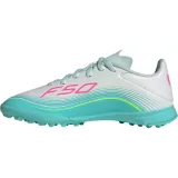 Chlapecké fotbalové kopačky turfy ADIDAS F50 Messi Club Jr TF cloud white lucid pink flash aqua - Barva: biela · záber 9