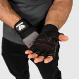 Fitness rukavice Iron Aesthetics Leather Beast, šedé · záber 4