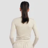 GymBeam Women‘s Aura Long Sleeve T-Shirt Grey - Velikost: S | Barva: sivá | Pohlavie: Dámské | Hmotnost: 0,138 kg | Balení: 100 · záber 3