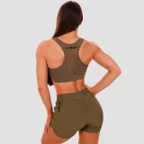 GymBeam Sportovní podprsenka Mesh Panel olive · záber 2