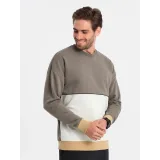 Pánská mikina OMBRE Sweatshirt B1673 V-7 dark brown · záber 3