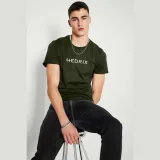 Tričko, Barva Khaki, s Potiskem Hedrix Logo · záber 4