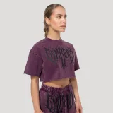 GymBeam Dámské cropped tričko Abyss Raisin - Velikost: XS | Barva: fialová | Pohlavie: Dámské | Hmotnost: 0,1301 kg | Balení: 125 · záber 3