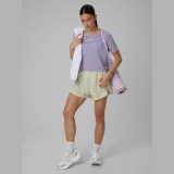 Crop top slim tréninkový rychleschnoucí dámský - fialový · záber 2