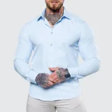 Strečová košile Iron Aesthetics Slim Stretch, světlemodrá · záber 2