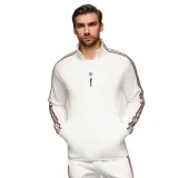 Pánská mikina se zipem OMBRE Sweatshirt OM-SSZP-0224 V-2 white · záber 1