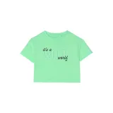 Dívčí tričko s krátkým rukávem 4F JUNIOR TSHIRT-4FJWSS24TTSHF1144-42N-LIGHT GREEN NEON · záber 5