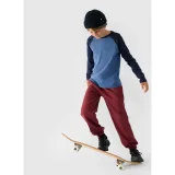 Chlapecké tričko s dlouhým rukávem 4F JUNIOR LONGSLEEVE-JWAW24TLONM293-32S-DENIM · záber 4