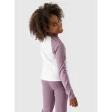 Dívčí tričko s dlouhým rukávem 4F JUNIOR LONGSLEEVE-JWAW24TLONF291-51S-VIOLET · záber 3