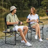 Kempingová skládací židle KING CAMP s opěrkami ASH C10 - černo-šedá · záber 4