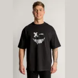 Oversized Tričko, Barva Bílá, s Potiskem Angry Smiley · záber 2