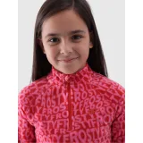 Dívčí lyžařská fleece mikina 4F JUNIOR FLEECE UNDERWEAR-JWAW24UFLEF051-62A RED ALLOVER · záber 3