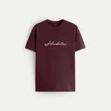 Tričko, Barva Bordó , s Potiskem Hedrix Calligraphy · záber 1