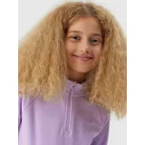 Dívčí lyžařská fleece mikina 4F JUNIOR FLEECE UNDERWEAR-JAW23UFLEF033-52S-LIGHT VIOLET · záber 2