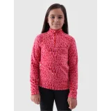 Dívčí lyžařská fleece mikina 4F JUNIOR FLEECE UNDERWEAR-JWAW24UFLEF051-62A RED ALLOVER · záber 2