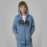 4F Mikina tepláková loose s kapucí chlapecká - denim 122/128 (6-8 let) · záber 1