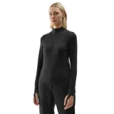 Dámská zateplená lyžařská mikina s 1 2 zipem 4F BRUSHED UNDERWEAR-AW23UBRUF043-20S-DEEP BLACK · záber 1