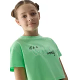 Dívčí tričko s krátkým rukávem 4F JUNIOR TSHIRT-4FJWSS24TTSHF1144-42N-LIGHT GREEN NEON · záber 3