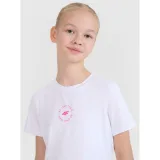 Dívčí tréninkové tričko s krátkým rukávem 4F JUNIOR TSHIRT FNK F1185-10S-WHITE · záber 2