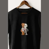 Tričko, Barva Modrá, s Potiskem Creepy Teddy · záber 1