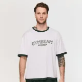 GymBeam Tričko Oversized Varsity White - Velikost: L | Barva: biela | Hmotnost: 0,24 kg | Balení: 78 · záber 1