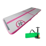 Airtrack MASTER nafukovací žíněnka 300 x 100 x 10 cm - růžová - bílá · záber 1