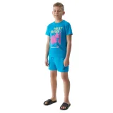 Chlapecké tričko s krátkým rukávem 4F JUNIOR TSHIRT-4FJWSS24TTSHM1137-33S-BLUE · záber 5