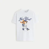 Tričko, Barva Bílá, s Potiskem Baseball Teddy · záber 1