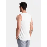 Pánské tričko s krátkým rukávem a v-výstřihem OMBRE Tank top OM-TSBT-0192 V-1 white · záber 4