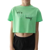 Dívčí tričko s krátkým rukávem 4F JUNIOR TSHIRT-4FJWSS24TTSHF1144-42N-LIGHT GREEN NEON · záber 4