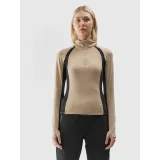Dámská zateplená lyžařská mikina s 1 2 zipem 4F BRUSHED UNDERWEAR-AW23UBRUF042-82S-LIGHT BROWN · záber 2