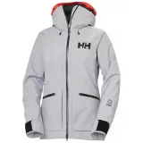 Helly Hansen Powderqueen 3.0, lyžařská bunda, dámská, světle šedá · záber 1
