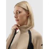 Dámská zateplená lyžařská mikina s 1 2 zipem 4F BRUSHED UNDERWEAR-AW23UBRUF042-82S-LIGHT BROWN · záber 5