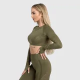 Bezešvý crop top Iron Aesthetics Rift, zelený · záber 5