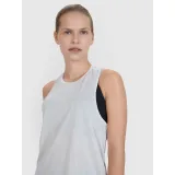 Dámské běžecké tričko bez rukávů 4F SLEEVELESS FNK-WSS25TFSLF427-27S-COLD LIGHT GREY · záber 2