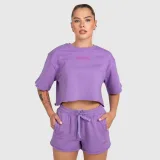 Dámský crop top Iron Aesthetics Heavy-Terry, fialový · záber 2