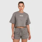 Dámský crop top Iron Aesthetics Heavy-Terry, šedý · záber 1