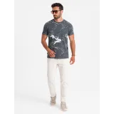 Pánské tričko s krátkým rukávem a v-výstřihem OMBRE T-shirt OM-TSFP-0184 V-3 dark grey · záber 4