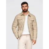 Pánská bunda s kapucí OMBRE Jacket OM-JALP-0215 V-1 beige · záber 3