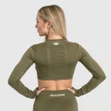 Bezešvý crop top Iron Aesthetics Rift, zelený · záber 4