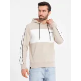 Pánská mikina s kapucí OMBRE Sweatshirt OM-SSNZ-0225 V-2 beige · záber 2