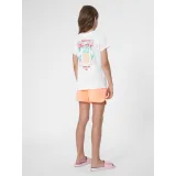 Dívčí teplákové kraťasy 4F JUNIOR SHORTS CAS F099-64N-SALMON CORAL NEON · záber 4
