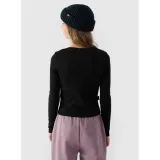Dívčí tričko s dlouhým rukávem 4F JUNIOR LONGSLEEVE-JWAW24TLONF292-20S-DEEP BLACK · záber 3