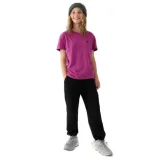 Dívčí tepláky 4F JUNIOR TROUSERS-JWAW24TTROF754-20S-DEEP BLACK · záber 1