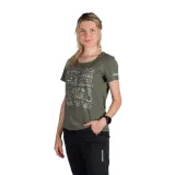 Dámské turistické tričko s krátkým rukávem NORTHFINDER AMIE-300darkgreen · záber 1