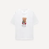 Oversized Tričko, Barva Bílá, s Potiskem Champion Teddy · záber 1
