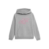 Dívčí mikina s kapucí 4F JUNIOR GIRLS SWEATSHIRT JBLD002-25M-GREY MELANGE · záber 4