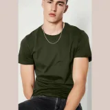 Tričko, Barva Khaki, s Potiskem Basic T Shirt · záber 2